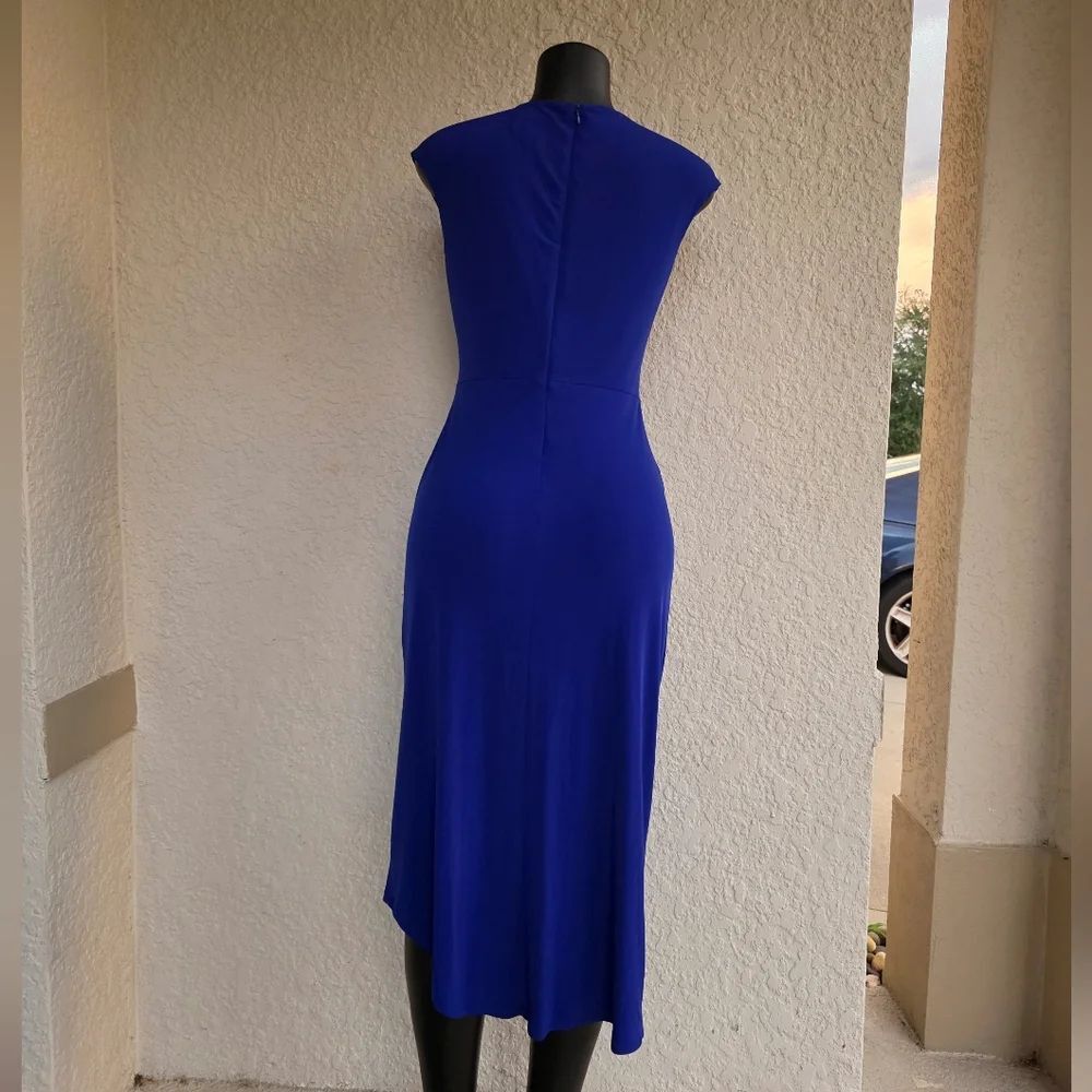 BRAND NEW CONNECT APPAREL SLEEVELESS SIDE RUFFLE SHEATH DRESS - Picture 8 of 16